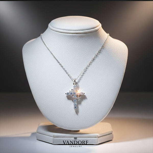 Vandorf Signature Brilliant-Cut Cross Pendant & Chain