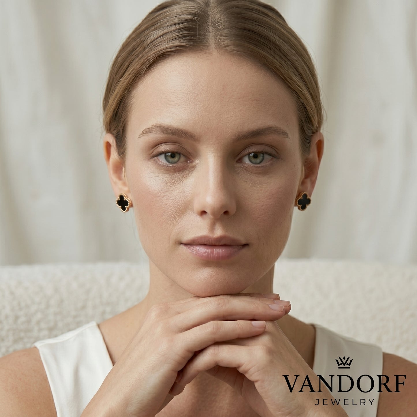 Midnight Clover Stud Earrings