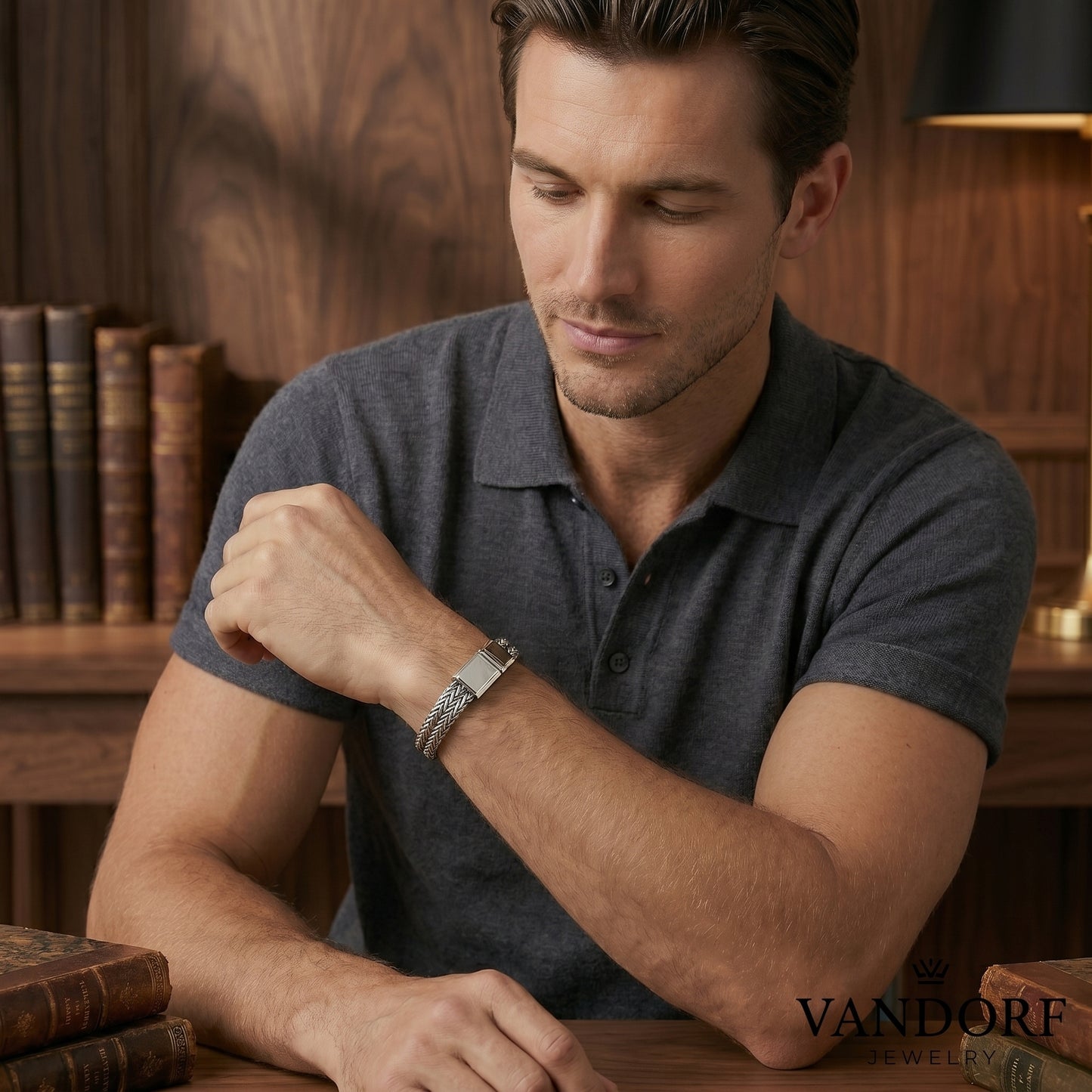 THE DON - Double Franco Chain Bracelet · Titanium Sterling Silver