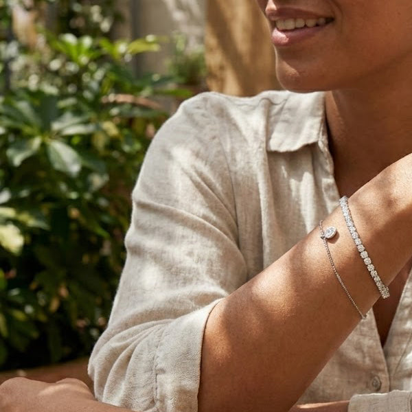 THE ICY Duo - Heart Charm & Icy Tennis Bracelet