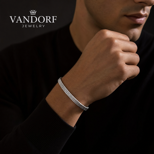 The "Faith Over Fear" Inscribed Cuff – Titanium Islamic Bracelet