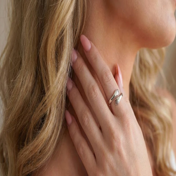 The 'Sculpted Embrace' Statement Ring Sterling Silver 925