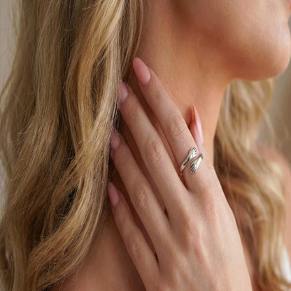The 'Sculpted Embrace' Statement Ring Sterling Silver 925