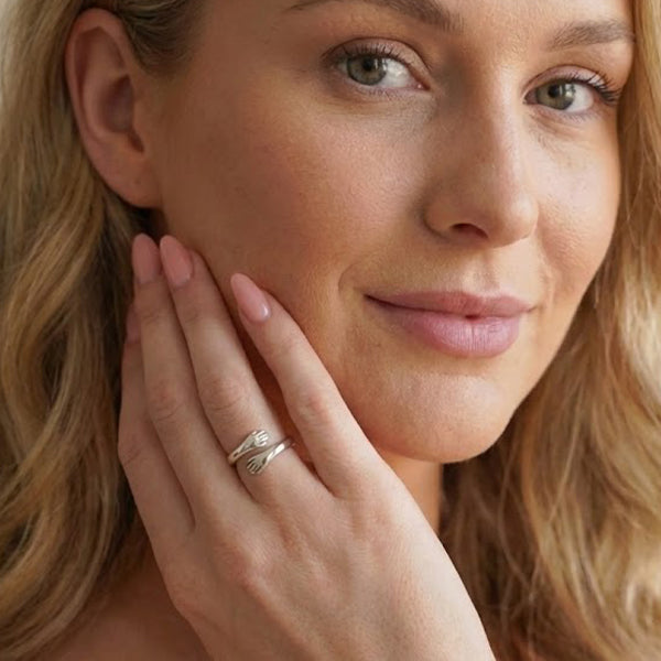 The 'Sculpted Embrace' Statement Ring Sterling Silver 925