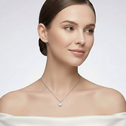 The "Luna" Floating Solitaire Necklace