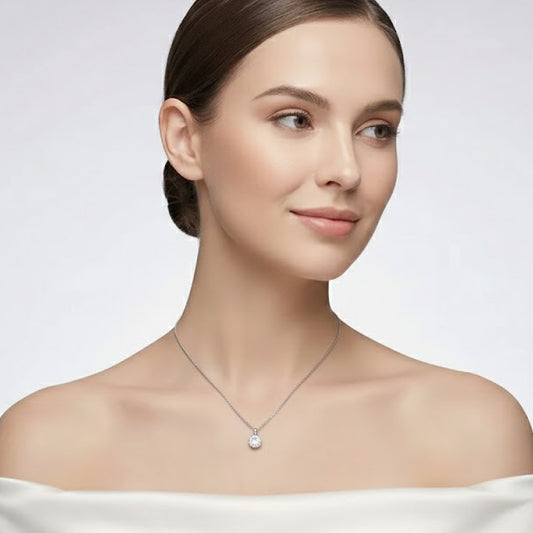 The "Luna" Floating Solitaire Necklace