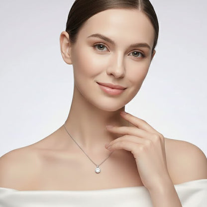 The "Luna" Floating Solitaire Necklace