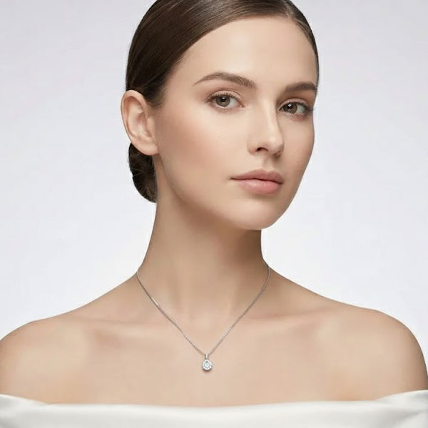 The "Luna" Floating Solitaire Necklace