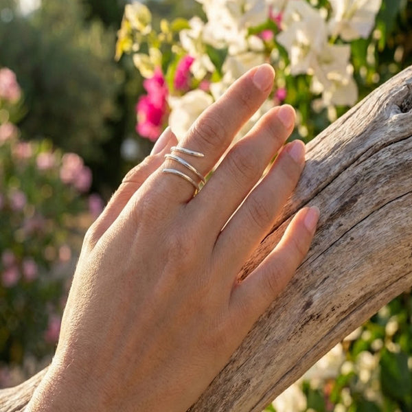 Twisted Aura Wrap Ring | Sterling Silver 925